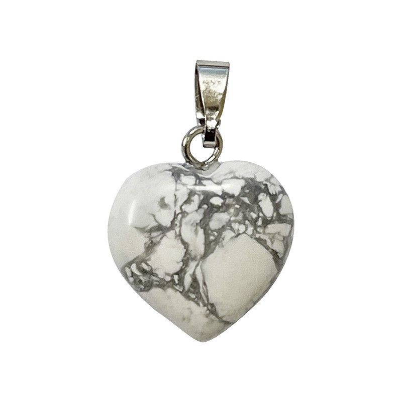 Pendentif Coeur howlite 10 pièces