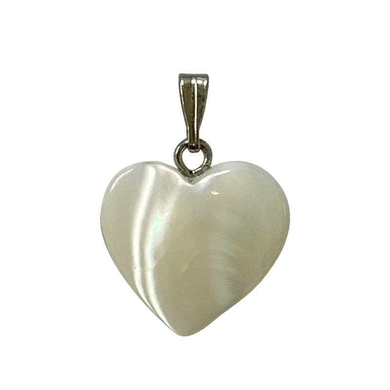 Pendentif coeur Nacre - 15 mm - 10 pièces