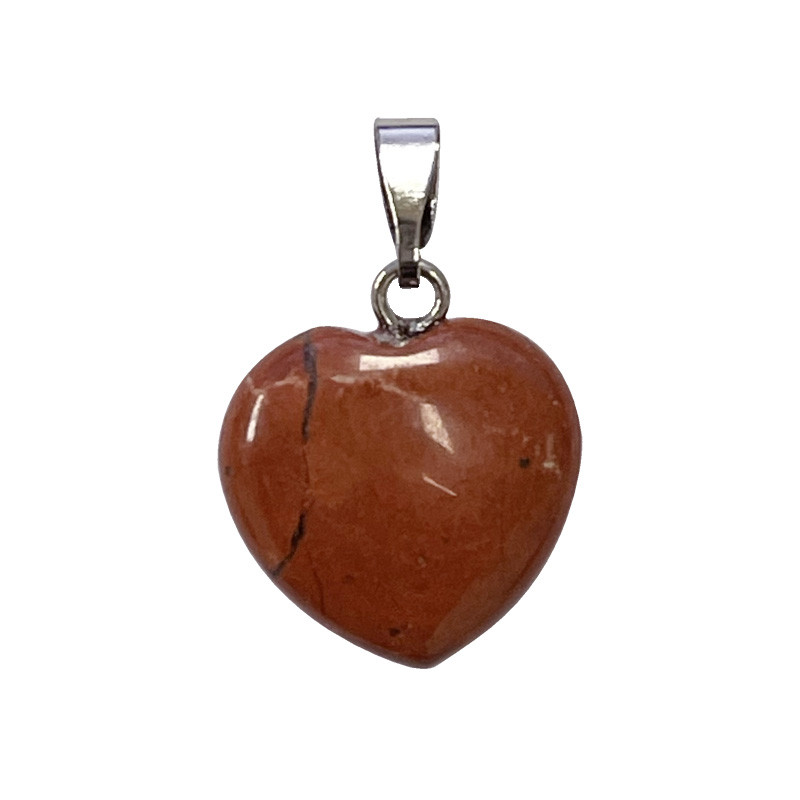 Pendentif coeur Jaspe Rouge 10 pièces