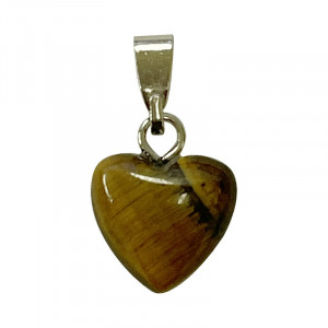 Pendentif Coeur - 10 mm - Œil de Tigre - 10 pièces