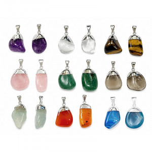 Pendentifs Pierres Roulées - 5 pièces