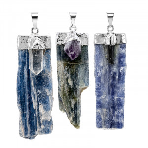 Pendentif  cyanite et pierre