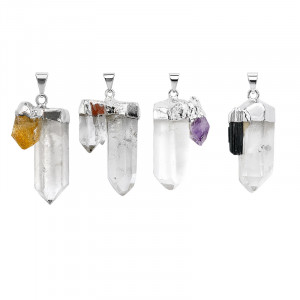Pendentif Double Cristal en Pierre Naturelle - La pièce