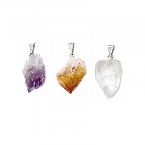Pendentif Pointe Brute en Pierre Naturelle - 5 pièces