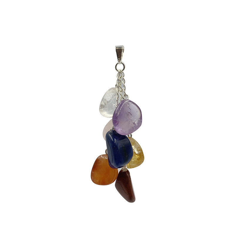 Pendentif pierres roulées 7 couleurs