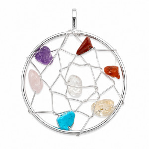 Pendentif attrape rêves 7 pierres - la pièce