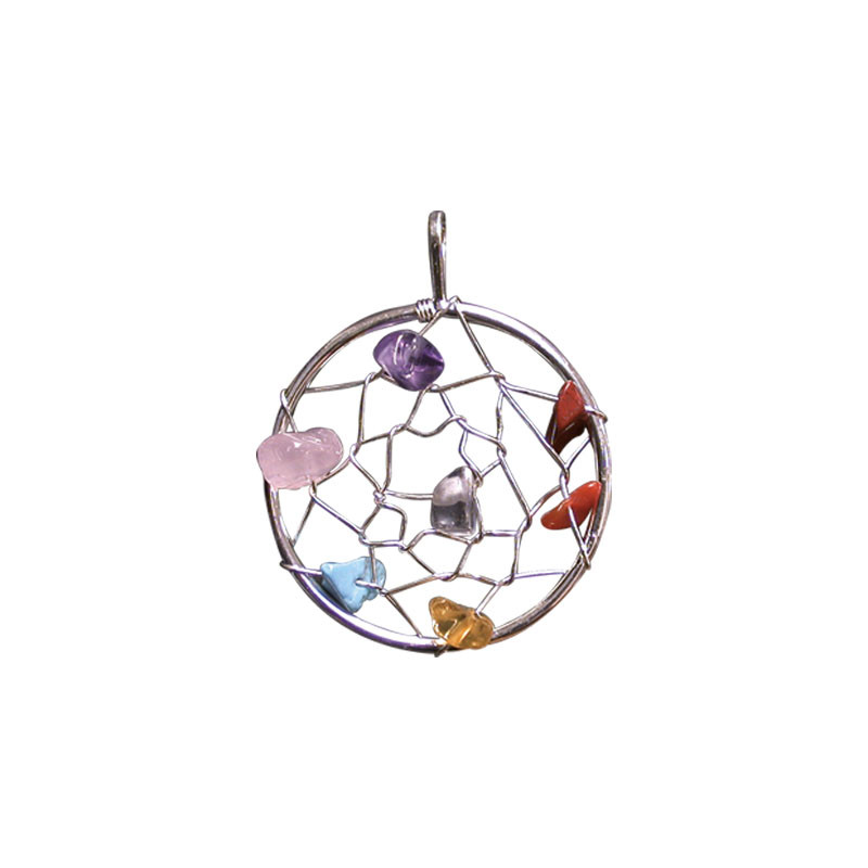 Pendentif attrape rêves 7 pierres - la pièce