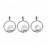 Pendentif anneau avec cristal fixe - Lot de 3 pièces