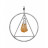 Pendentif anneau et triangle argenté avec cristal pendant - La pièce