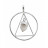 Pendentif anneau et triangle argenté avec cristal pendant - La pièce