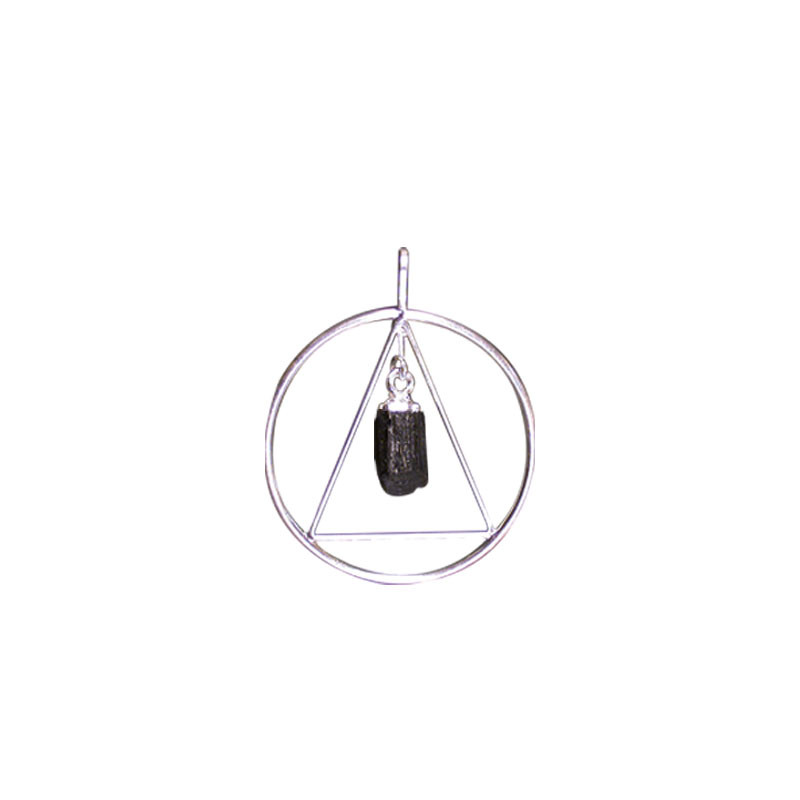 Pendentif anneau et triangle cristal pendant