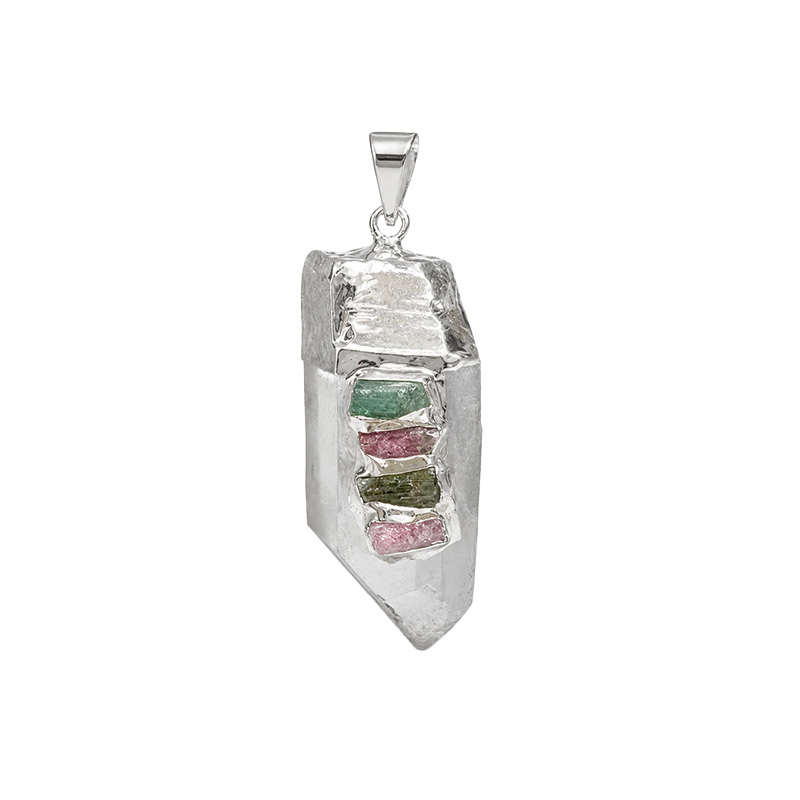 Pendentif Quartz Barettes Tourmaline 5 pcs