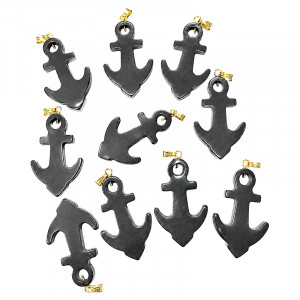 Pendentif Ancre Hématite 10 pces