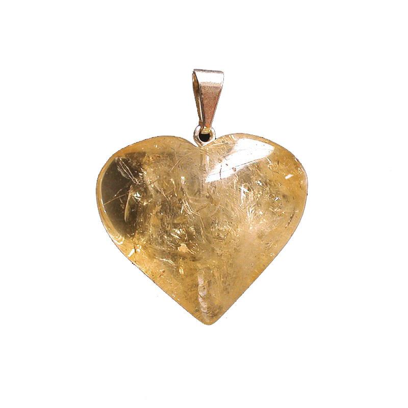 Pendentif coeur Améthyste chauffée (citrine) lot 5 pcs