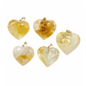Pendentif coeur Améthyste chauffée (citrine) lot 5 pcs