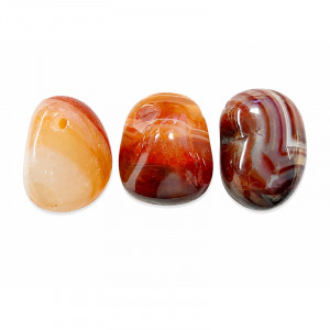 Pendentif percé agate teintée rouge zonée lot de 3