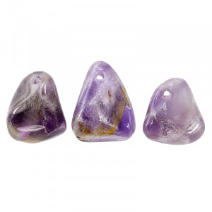 Pendentif percé amethyste lot de 3