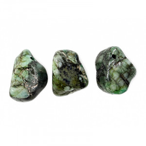 Pendentif percé émeraude lot de 3