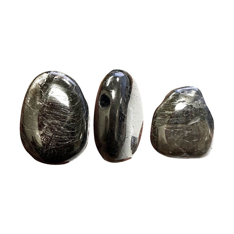 Pendentif pierre roulée percée - Hypersthène - 3 pièces
