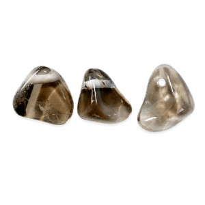 Pendentif percé quartz fumé lot de 3