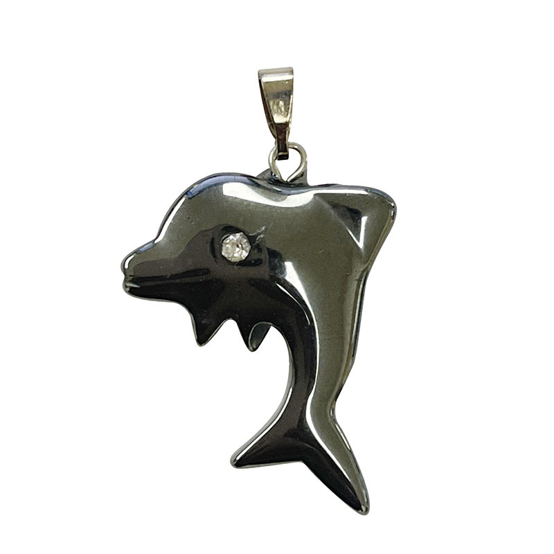 Pendentif Dauphin Hématite 10 pces