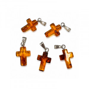 Pendentifs petites croix en Ambre de la baltique