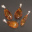 Pendentif Goutte en Ambre de la baltique lot de 4 pièces