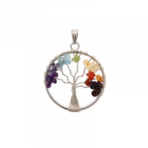 Pendentif 7 chakras arbre de vie