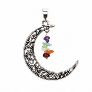 Pendentif 7 Chakras Lune - La pièce