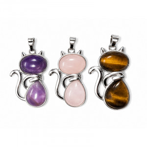 Pendentif chat - Différentes matières - la pièce