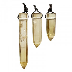 Pendentif pointe percée en Citrine naturelle