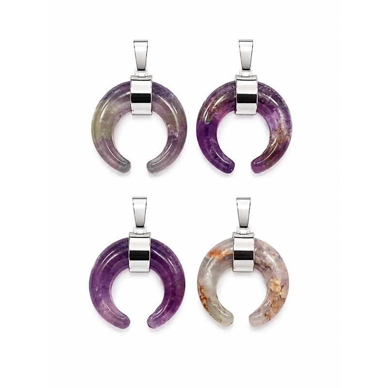 Pendentifs Corne en Pierre Naturelle - 4 pièces