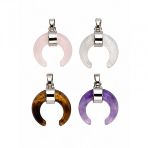 Pendentifs Corne en Pierre Naturelle - 4 pièces