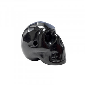 Pendentif Crâne Facetté Obsidienne Noire - La pièce