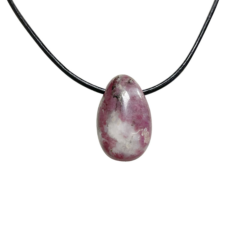 Pendentif goutte percée - Eudialyte - La pièce