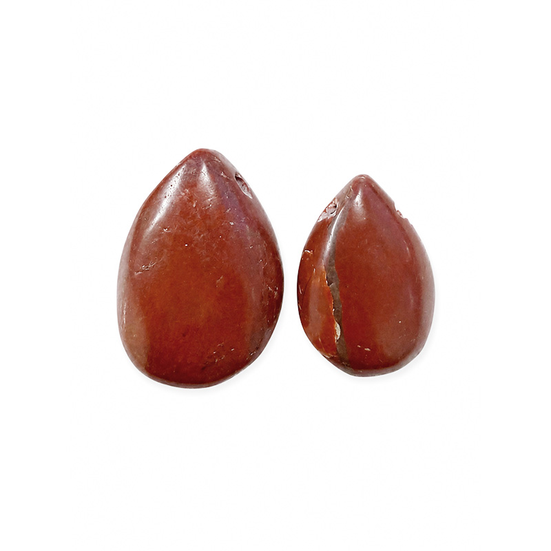 Pendentif goutte percée - Jaspe rouge - la pièce