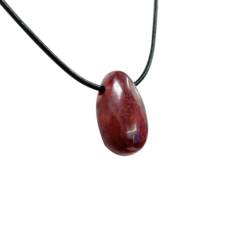 Pendentif goutte percée - Thulite - La pièce