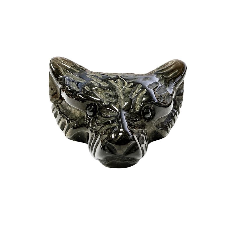 Pendentif Tête de Loup en pierre naturelle - Perçage transversal - La pièce