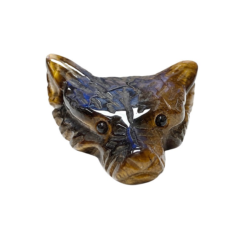 Pendentif Tête de Loup en pierre naturelle - Perçage transversal - La pièce