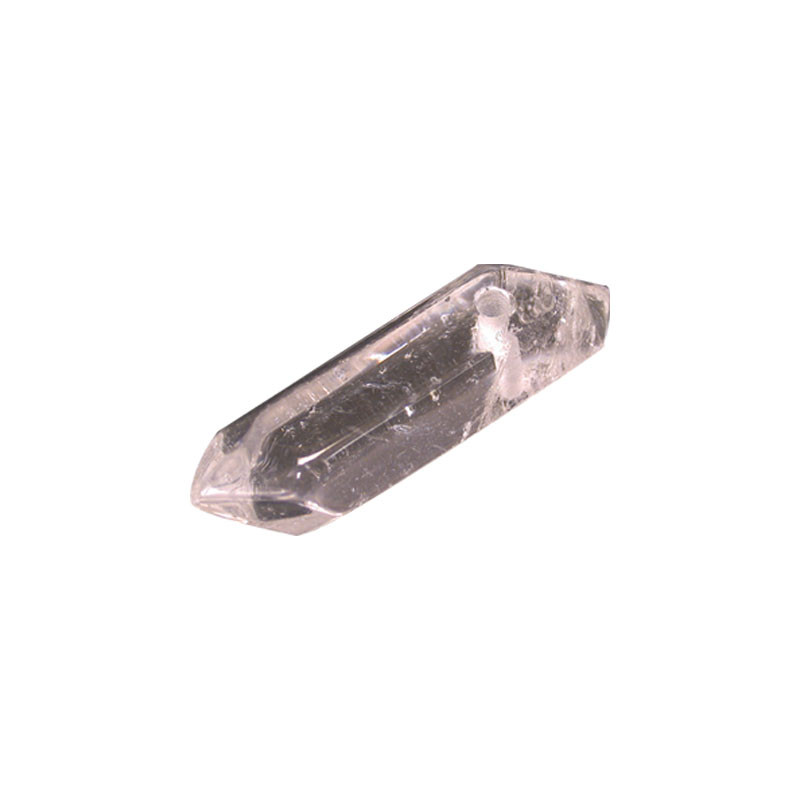 Pendentif percé cristal de roche poli biterminé lot 3 pcs