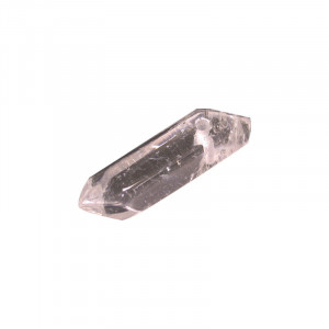 Pendentif percé cristal de roche poli biterminé lot 3 pcs