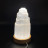 Selenite 15 cm avec socle bois LED USB