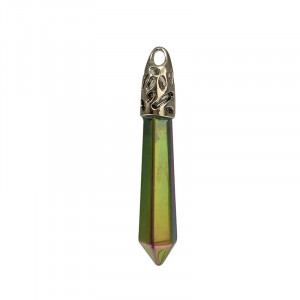 Pendentif cristal de roche titane les 3 pcs