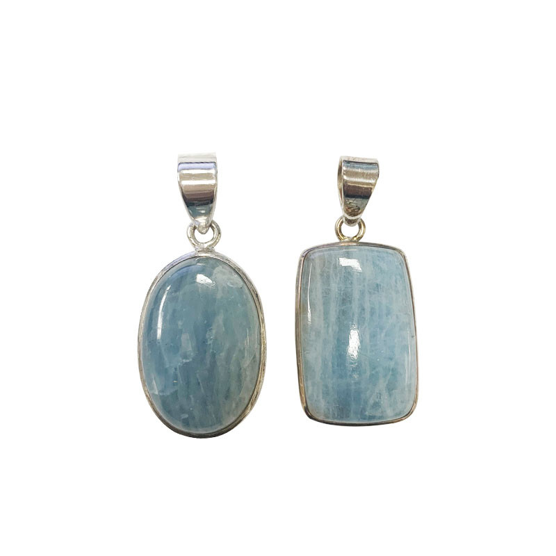 Parure Gioielli Rhodiata 2 Pezzi - Collana E Orecchini Con Pietre Aquamarine (CZ) - Argento 925