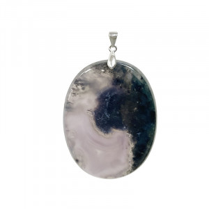 Pendentif - Calcédoine - Oval - argent 0.925