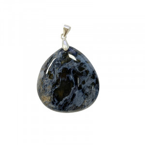 Pendentif 3.5 cm - Pietersite - Goutte plate Argent 0.925