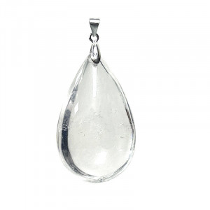 Pendentif cristal de roche extra argent 0.925