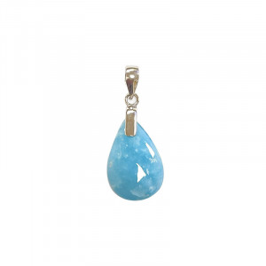 Pendentif Hemimorphite - goutte - Argent 0.925 rhodié