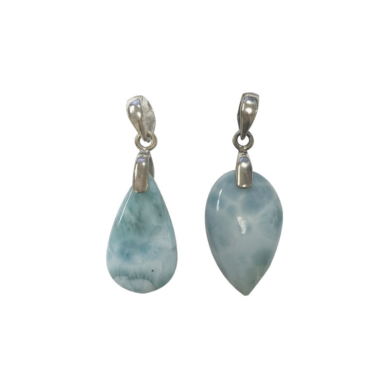 Pendentif larimar T2 argent 0.925 rhodié