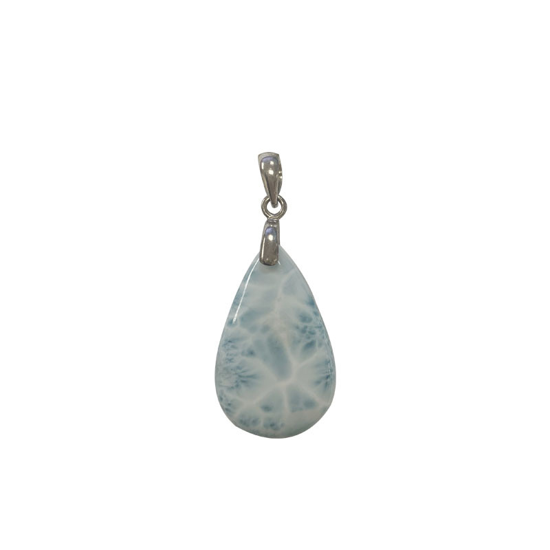 Pendentif larimar T3 argent rhodié  0.925